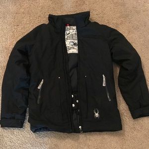 🕷SPYDER Kids Black Winter Ski Snowboard Coat🕷
